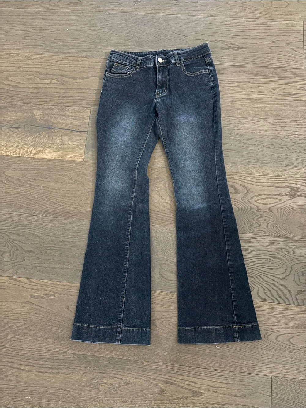 Ladies boot cut dark denim jeans sz SM VGUC